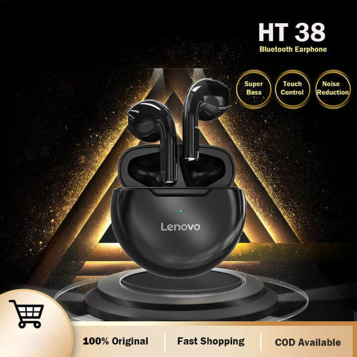 Original Lenovo HT38 Bluetooth Headset Wireless Bluetooth Headphones with Waterproo Wireless Charging Case